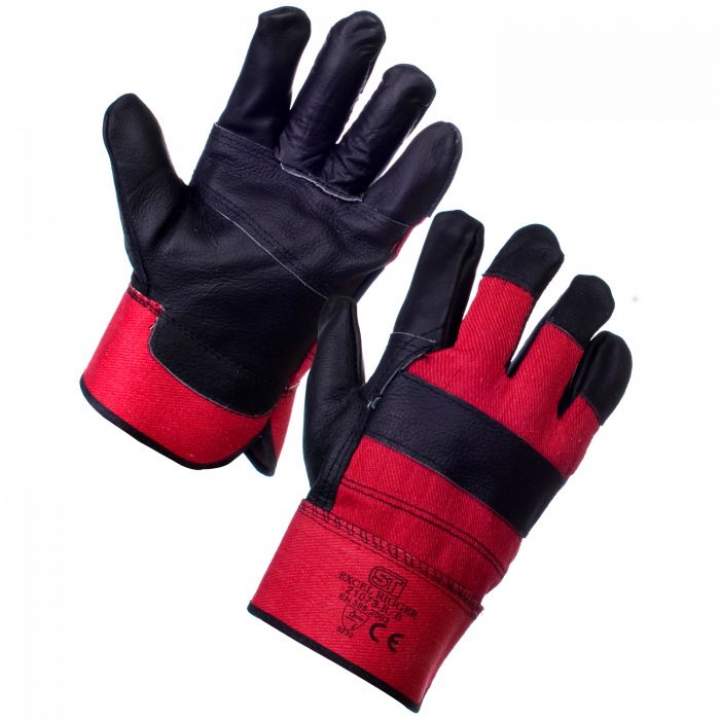 STANDARD RED/BLACK RIGGER GLOVES ONE SIZE - Pair