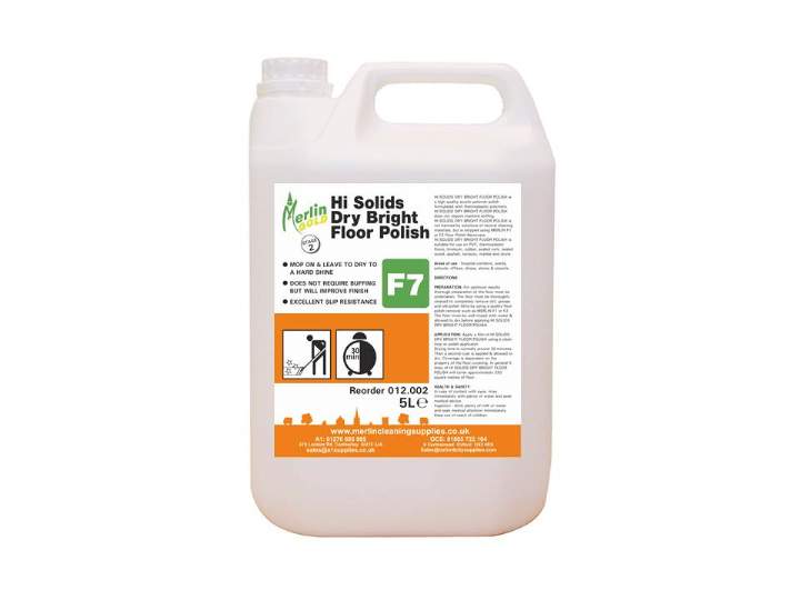 MERLIN F7 HI SOLIDS DRYBRIGHT FLOOR POLISH - 5ltr