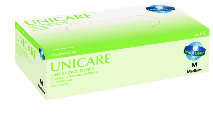 LATEX POWDER FREE GLOVES MEDIUM - Box 100