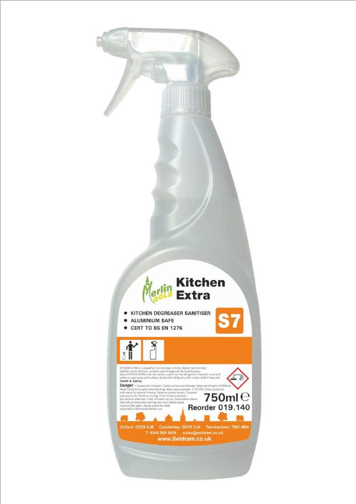 MERLIN S7 KITCHEN EXTRA CLEAN SANATISER 750ml - 6x750ml