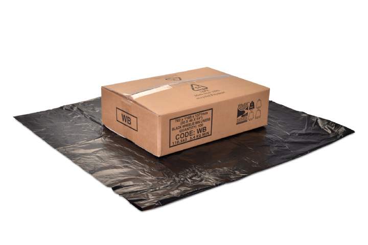 30x45x54 L/WEIGHT WHEELIE BIN LINERS BLACK - Ctn 100