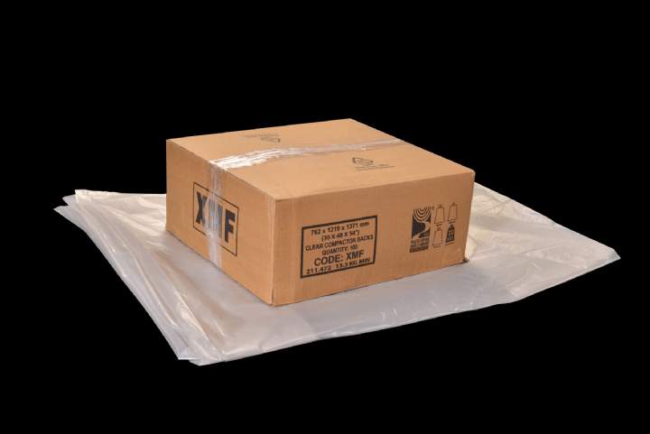 25x49x59 H/WEIGHT WHEELIE BIN BAG CLEAR - Ctn 100