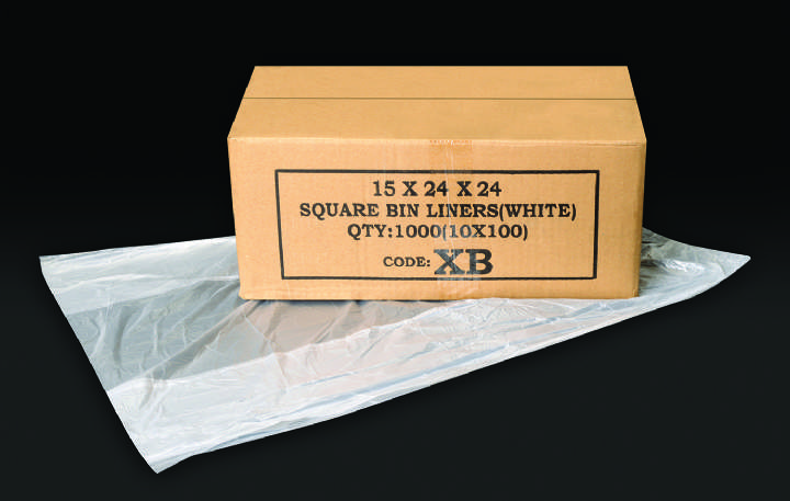 15x24x24 LIGHTWEIGHT SQUARE BIN LINERS - Ctn 10x100