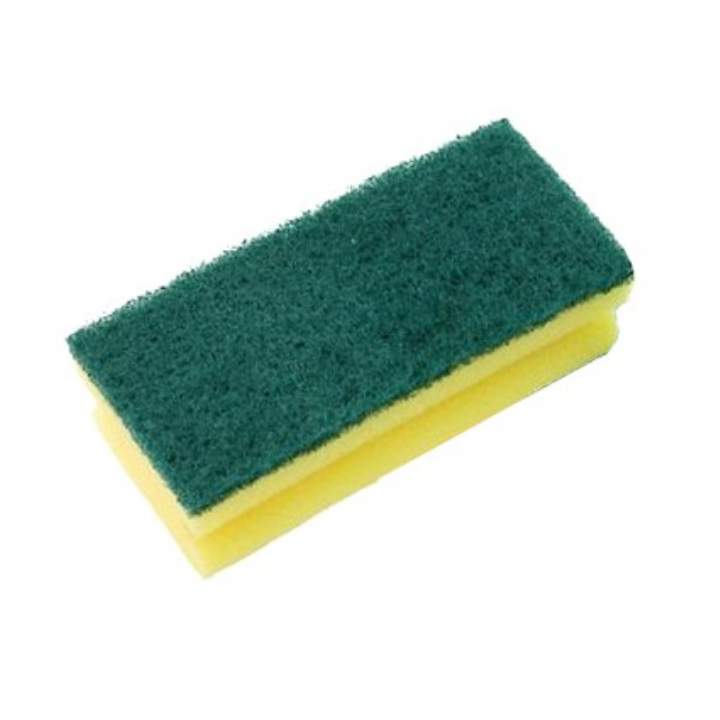 BUDGET GREEN SPONGE BACK SCOURERS - Pack 10