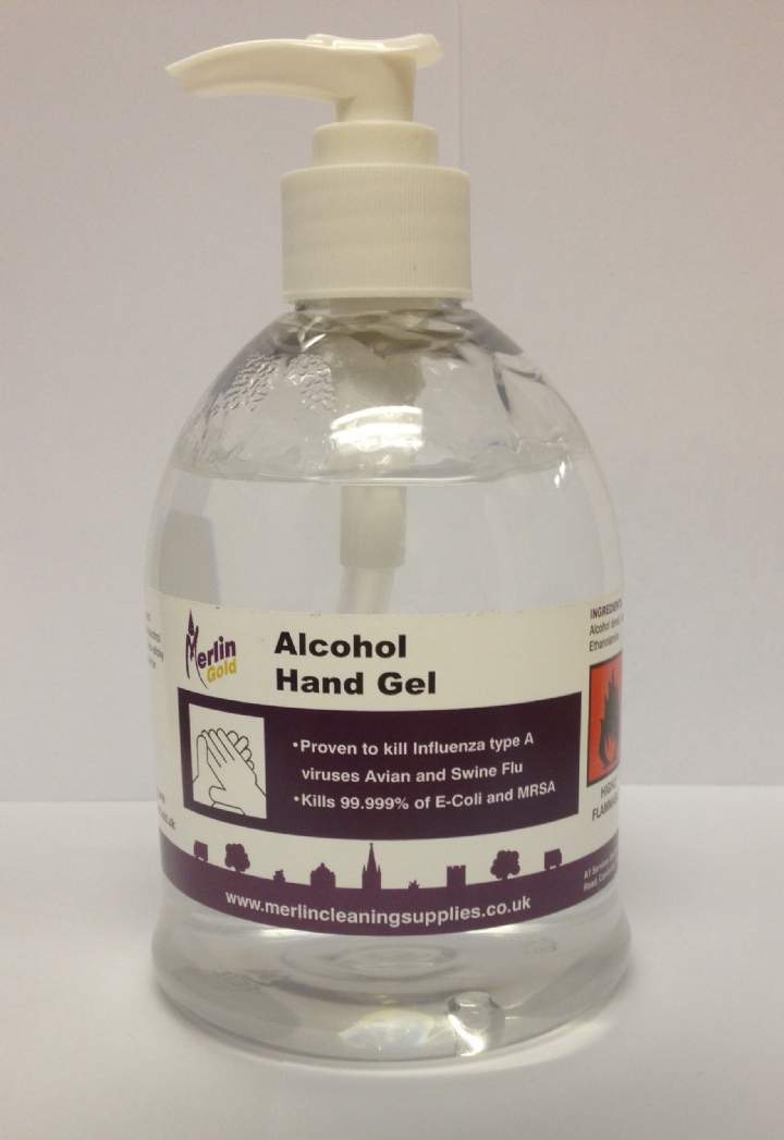 MERLIN ALCOHOL HAND SANATISER GEL PUMP - 6x450ml