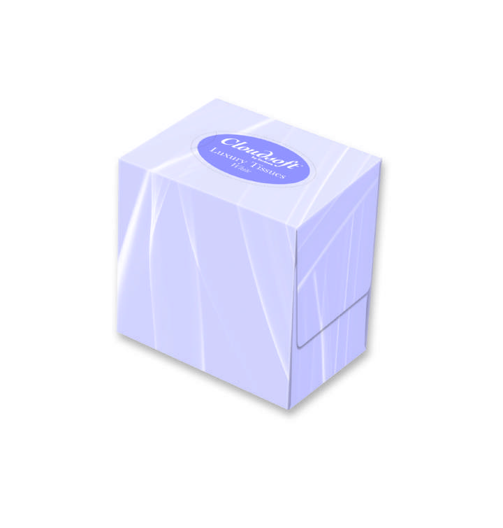 CUBED WHITE BOUTIQUE FACIAL TISSUES - Ctn 24