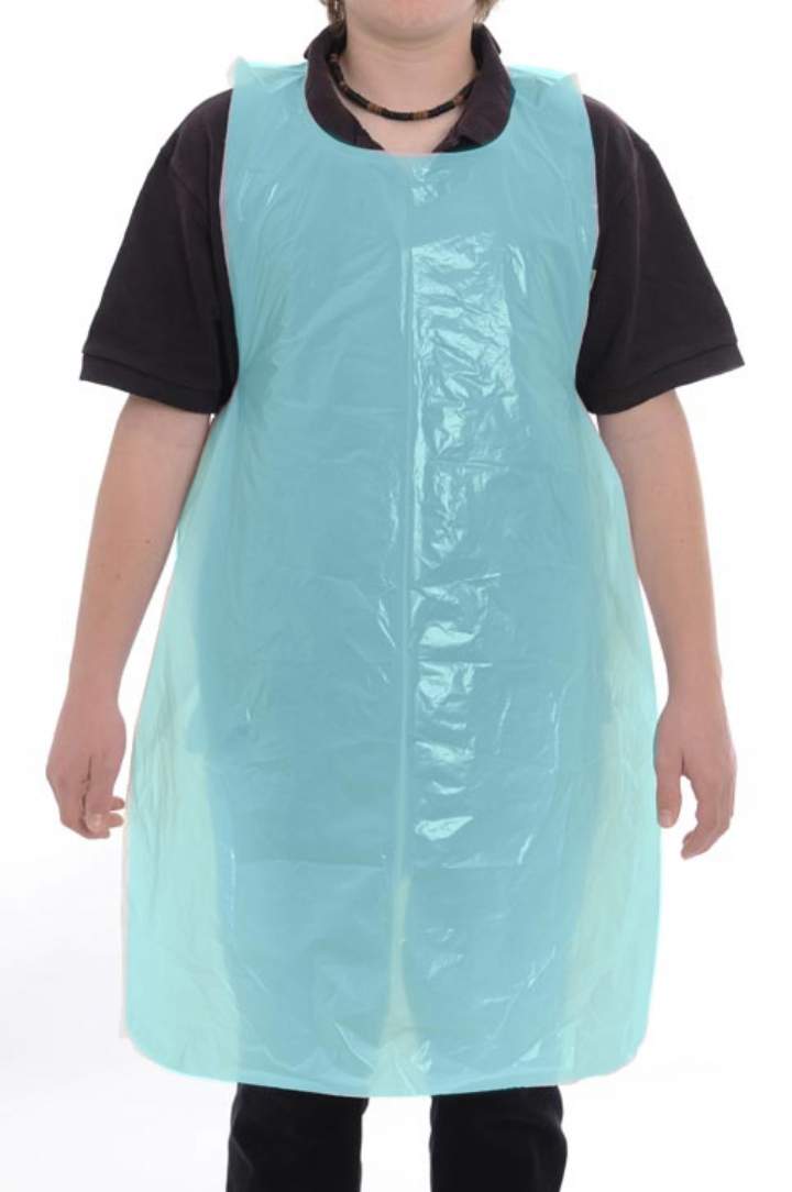 BLUE POLYTHENE APRONS ON A ROLL - Single Roll 200 Aprons