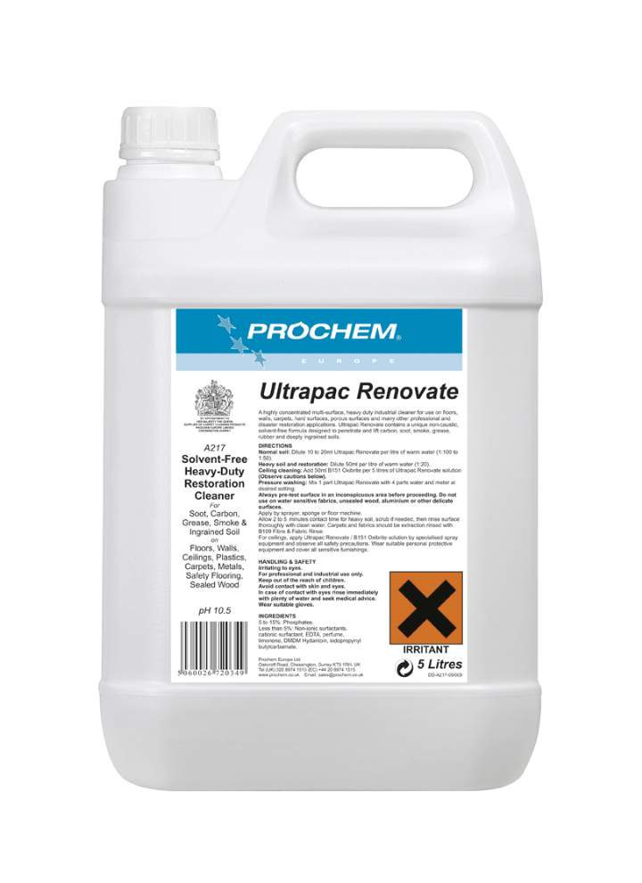 ULTRAPAC RENOVATE CARBON REMOVER - 5ltr