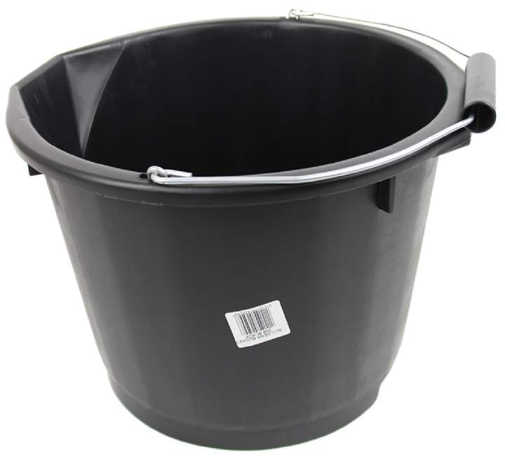 BLACK H.D PLASTIC BUCKET 15ltr - Each