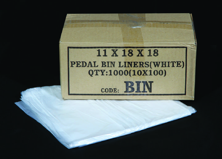 11x18x18 LIGHTWEIGHT PEDAL BIN LINERS- Ctn 10x100